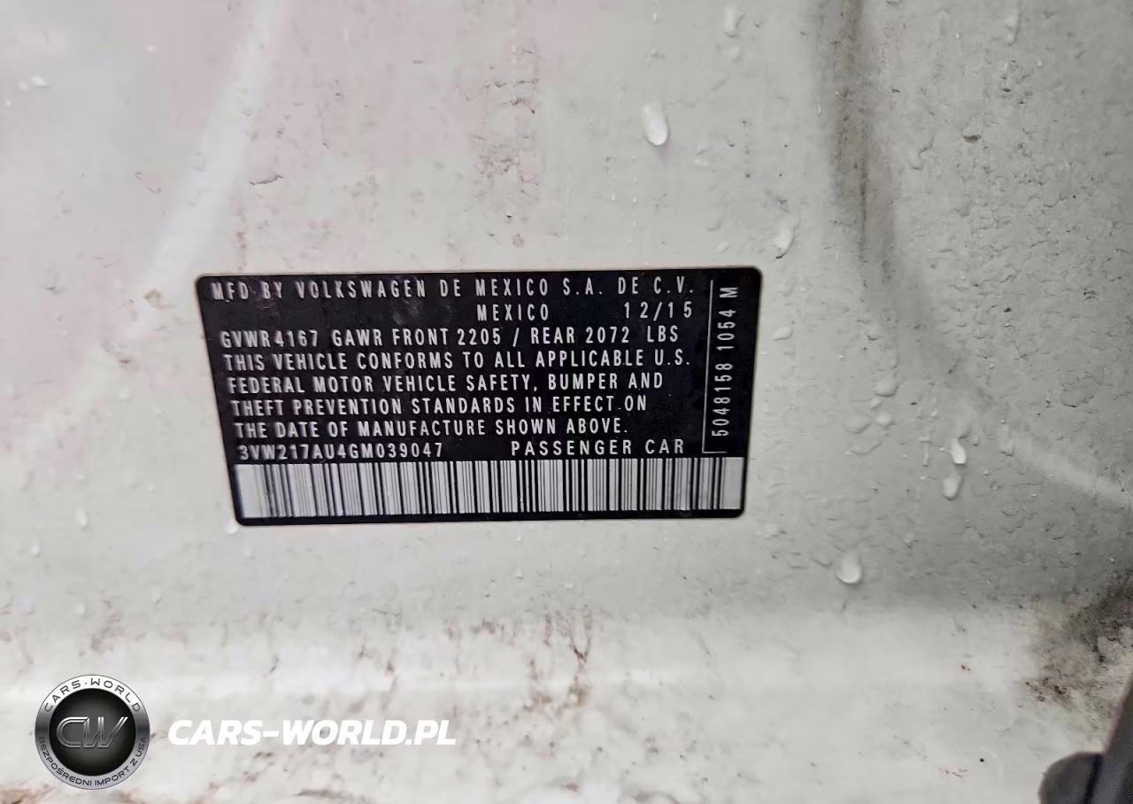 2016 Volkswagen Golf S-Se VIN:3VW217AU4GM039047 - 12