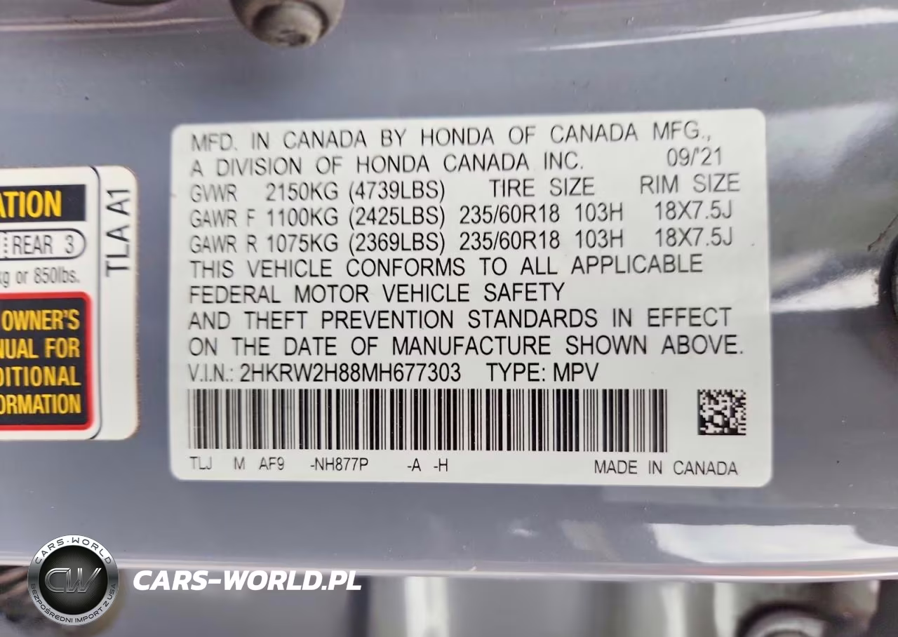 2021 Honda Cr-V Exl VIN:2HKRW2H88MH677303 - 13
