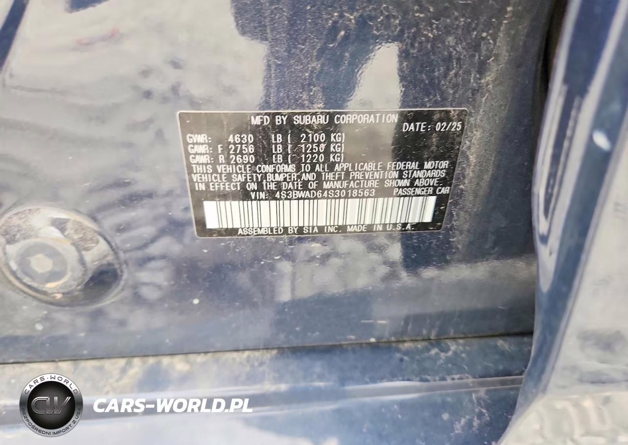 2025 Subaru Legacy Premium VIN:4S3BWAD64S3018563 - 12