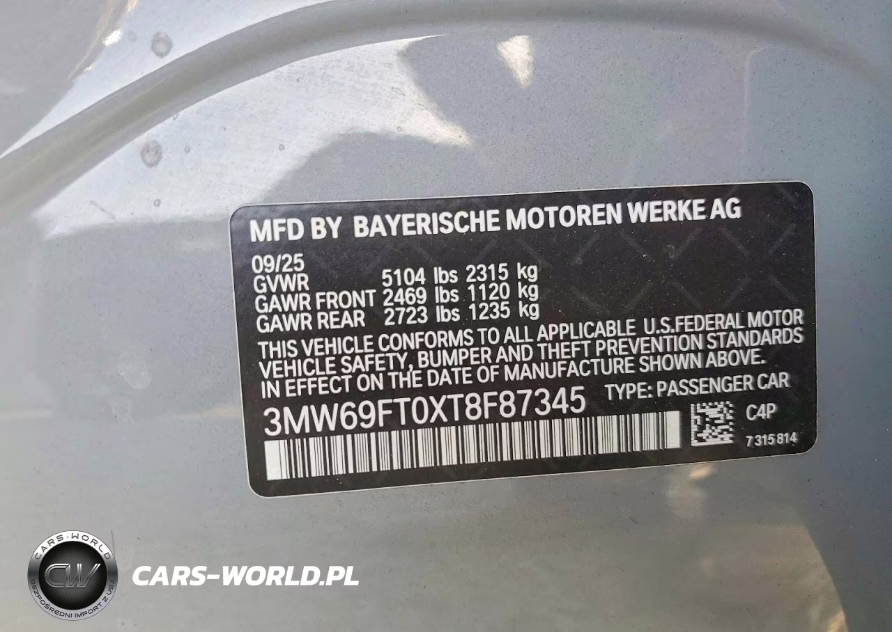 2026 BMW M340Xi VIN:3MW69FT0XT8F87345 - 12