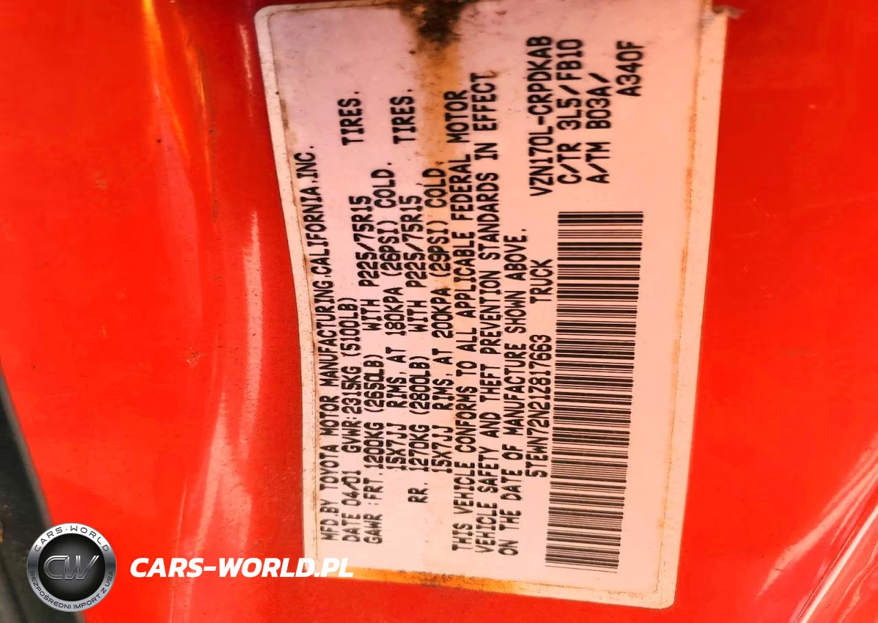 2001 Toyota Tacoma V6 VIN:5TEWN72N21Z817663 - 12