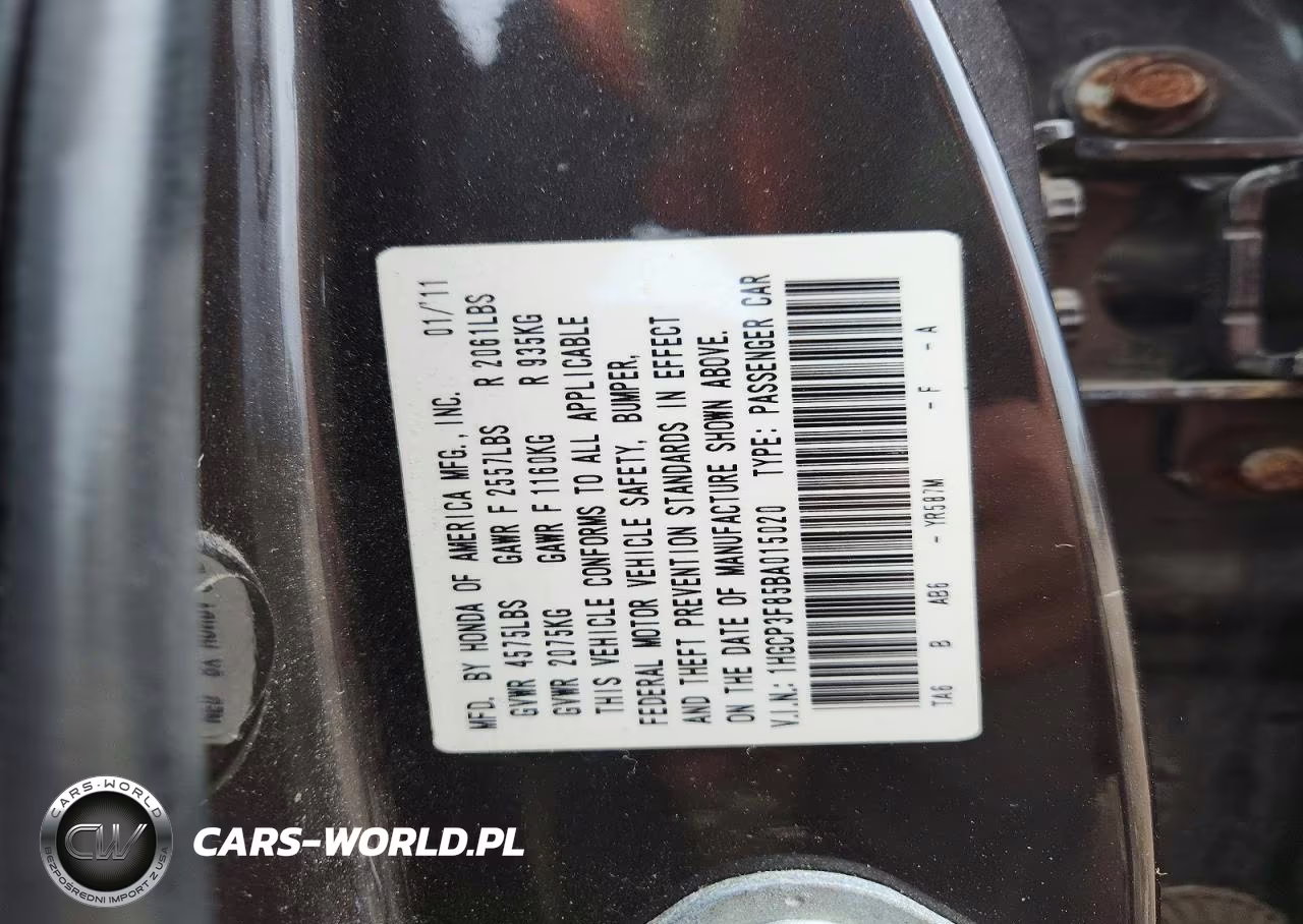 2011 Honda Accord Exl VIN:1HGCP3F85BA015020 - 12