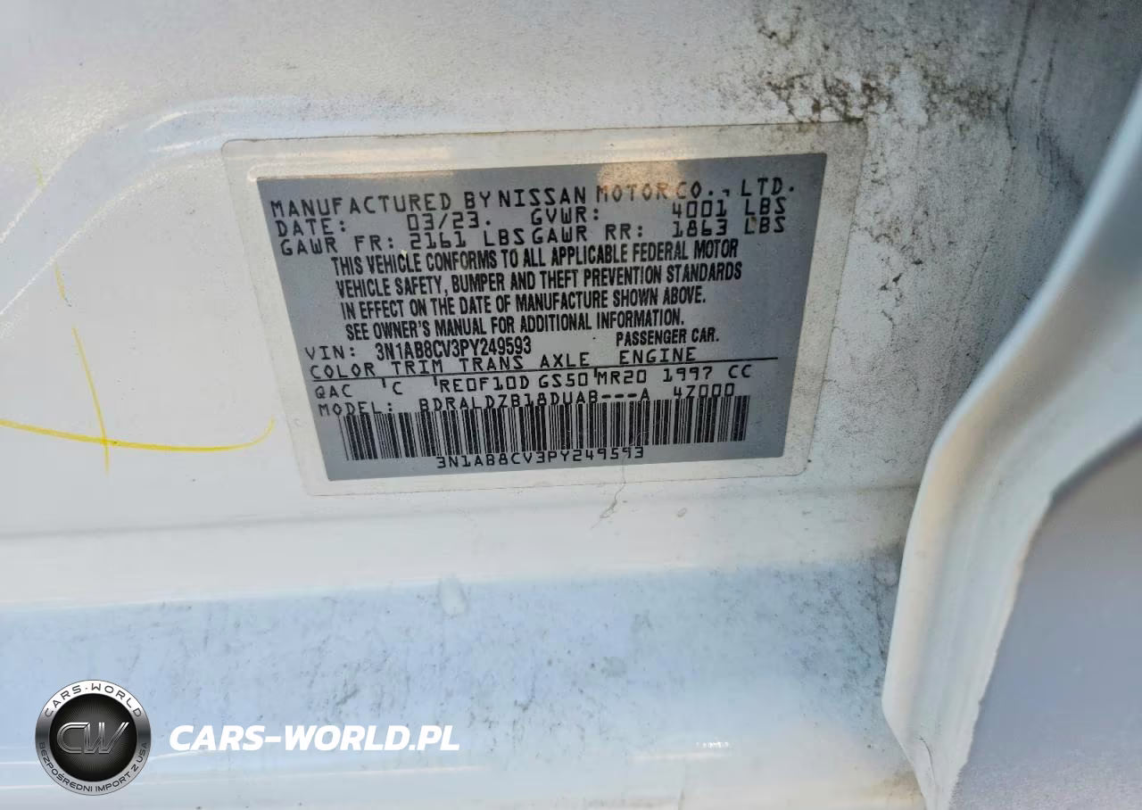 2023 Nissan Sentra Sv Xtronic Cvt VIN:3N1AB8CV3PY249593 - 13