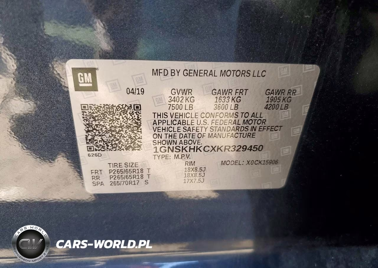 2019 Chevrolet Suburban K1500 Lt VIN:1GNSKHKCXKR329450 - 13