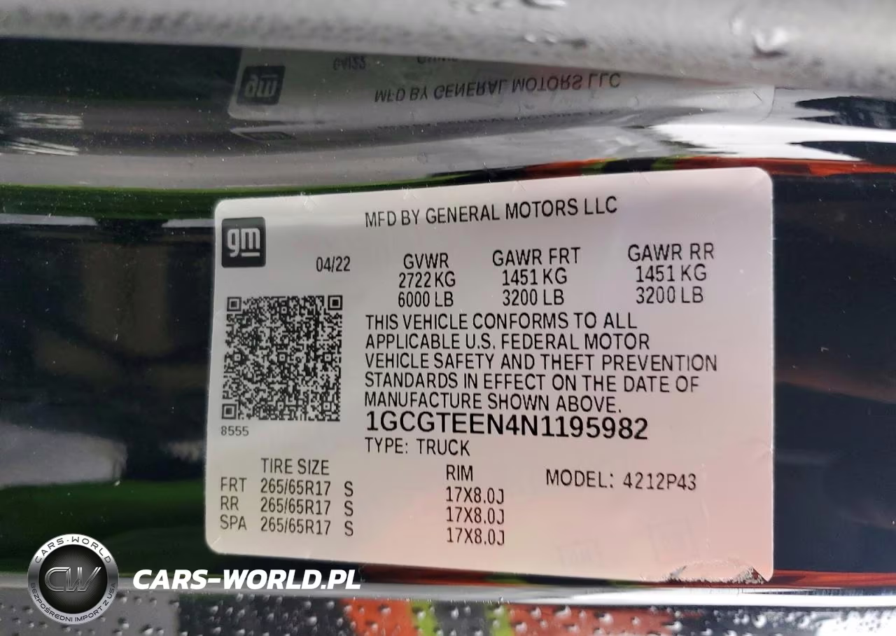 2022 Chevrolet Colorado Zr2 VIN:1GCGTEEN4N1195982 - 13