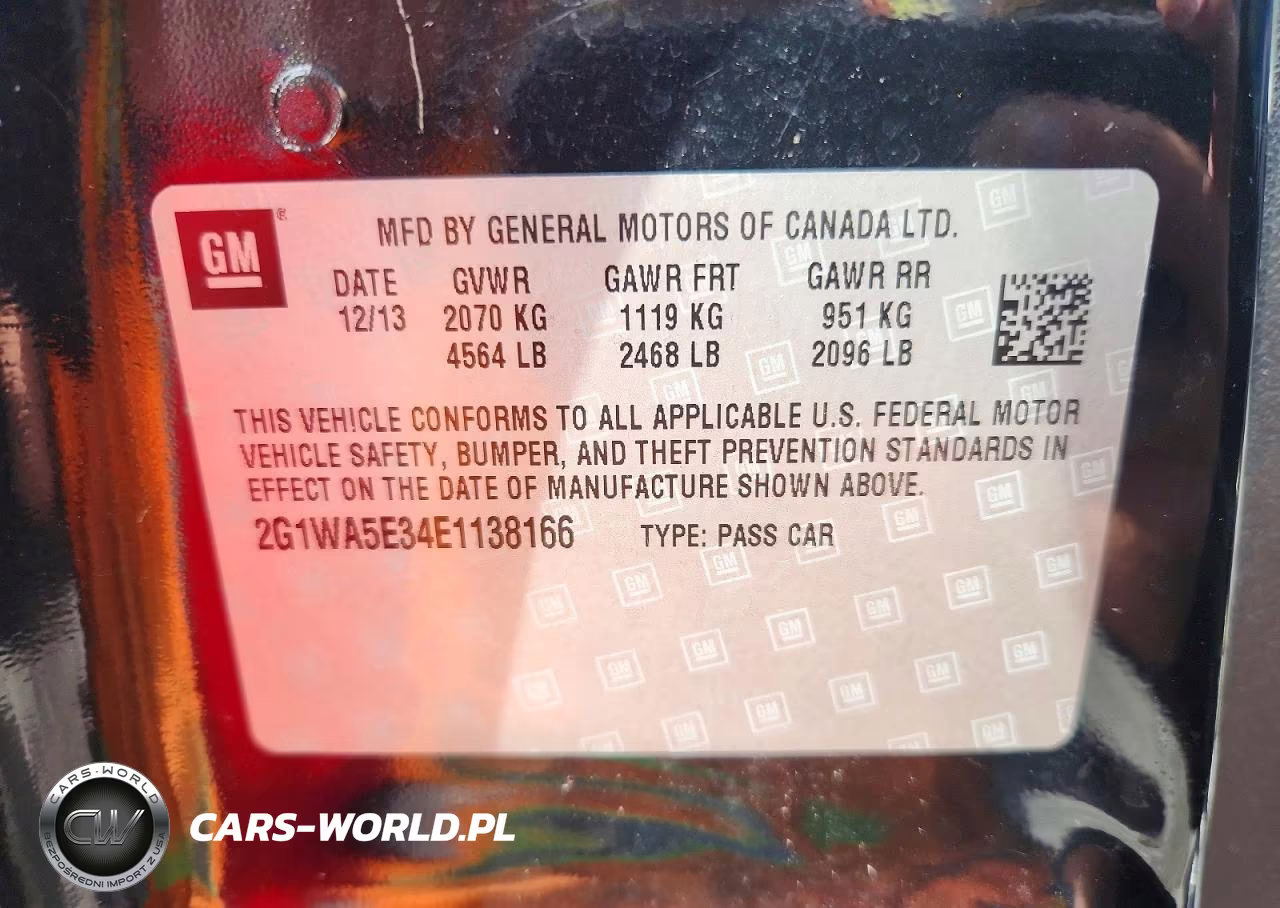 2014 Chevrolet Impala Limited Ls VIN:2G1WA5E34E1138166 - 12