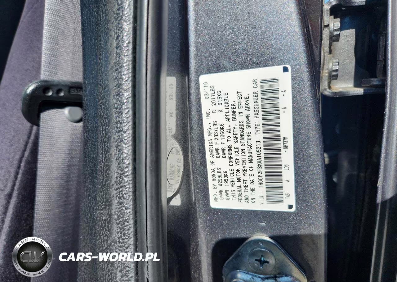 2010 Honda Accord Lx VIN:1HGCP2F3XAA105213 - 12
