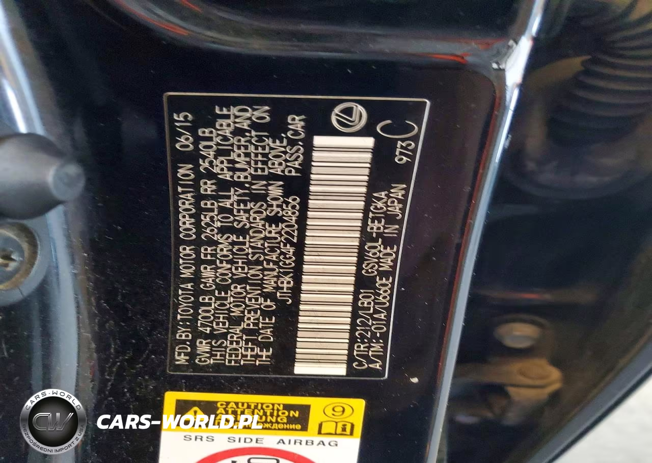 2015 Lexus Es 350 VIN:JTHBK1GG4F2204856 - 12