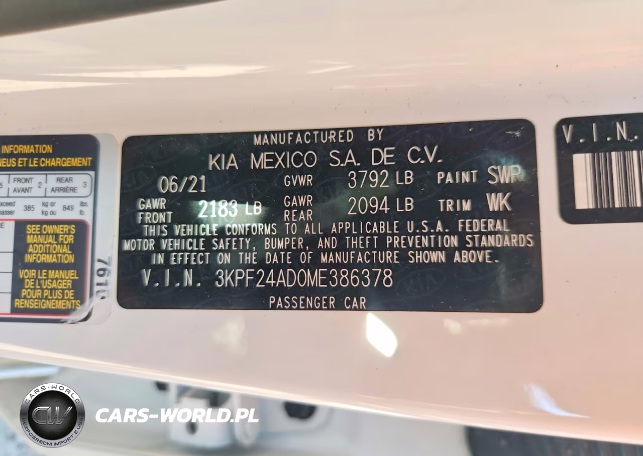2021 Kia Forte Lxs VIN:3KPF24AD0ME386378 - 12