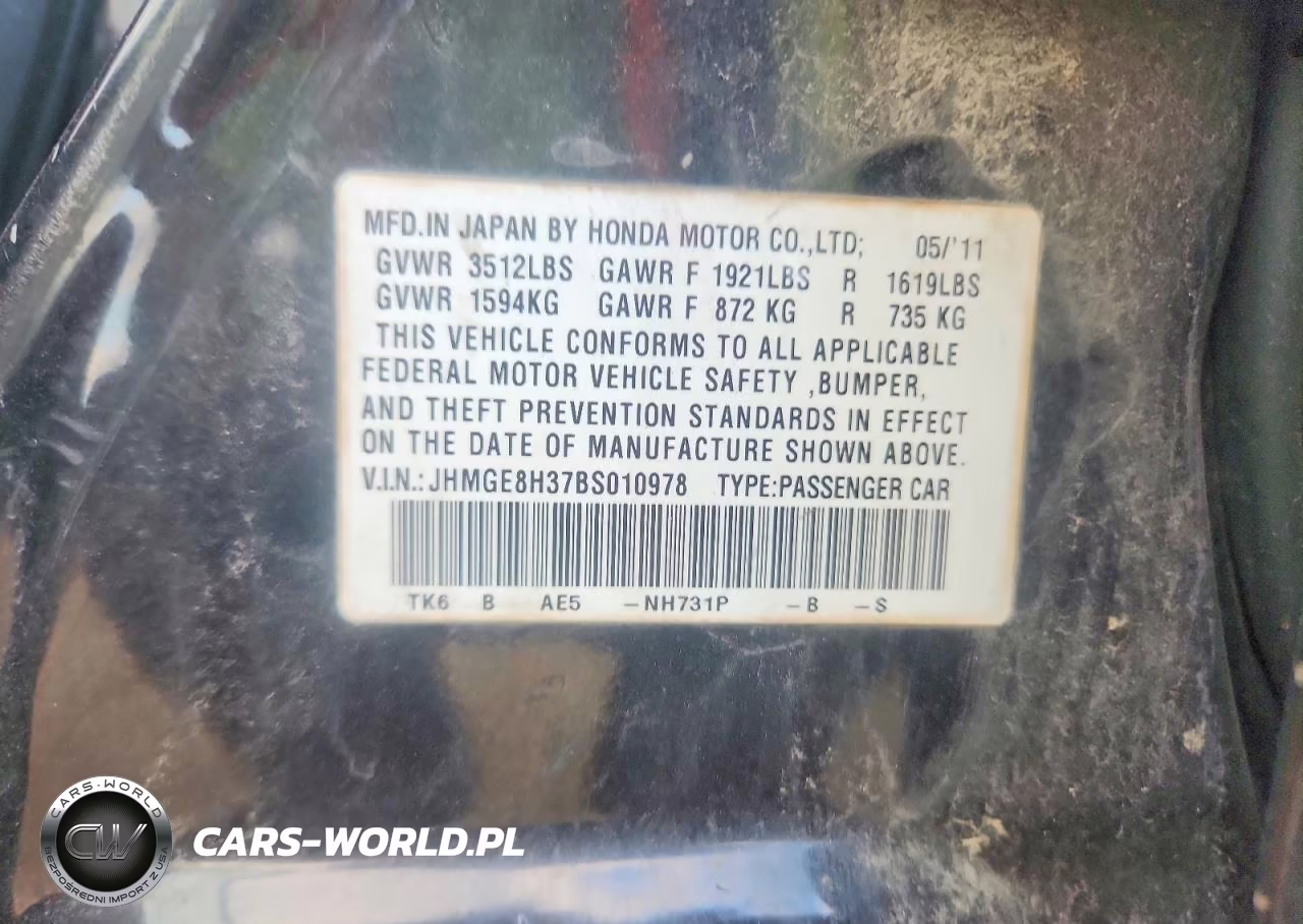 2011 Honda Fit VIN:JHMGE8H37BS010978 - 12
