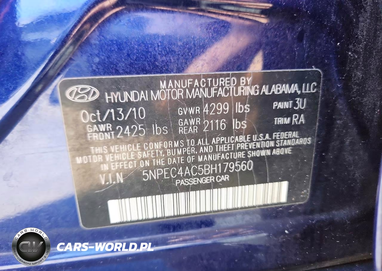 2011 Hyundai Sonata Se VIN:5NPEC4AC5BH179560 - 12