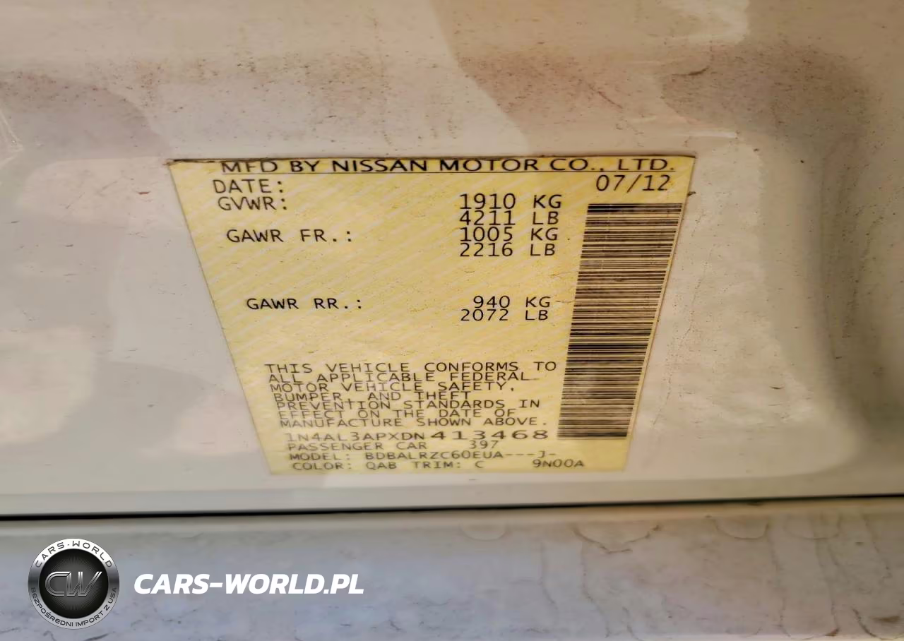 2013 Nissan Altima 2.5 VIN:1N4AL3APXDN413468 - 12