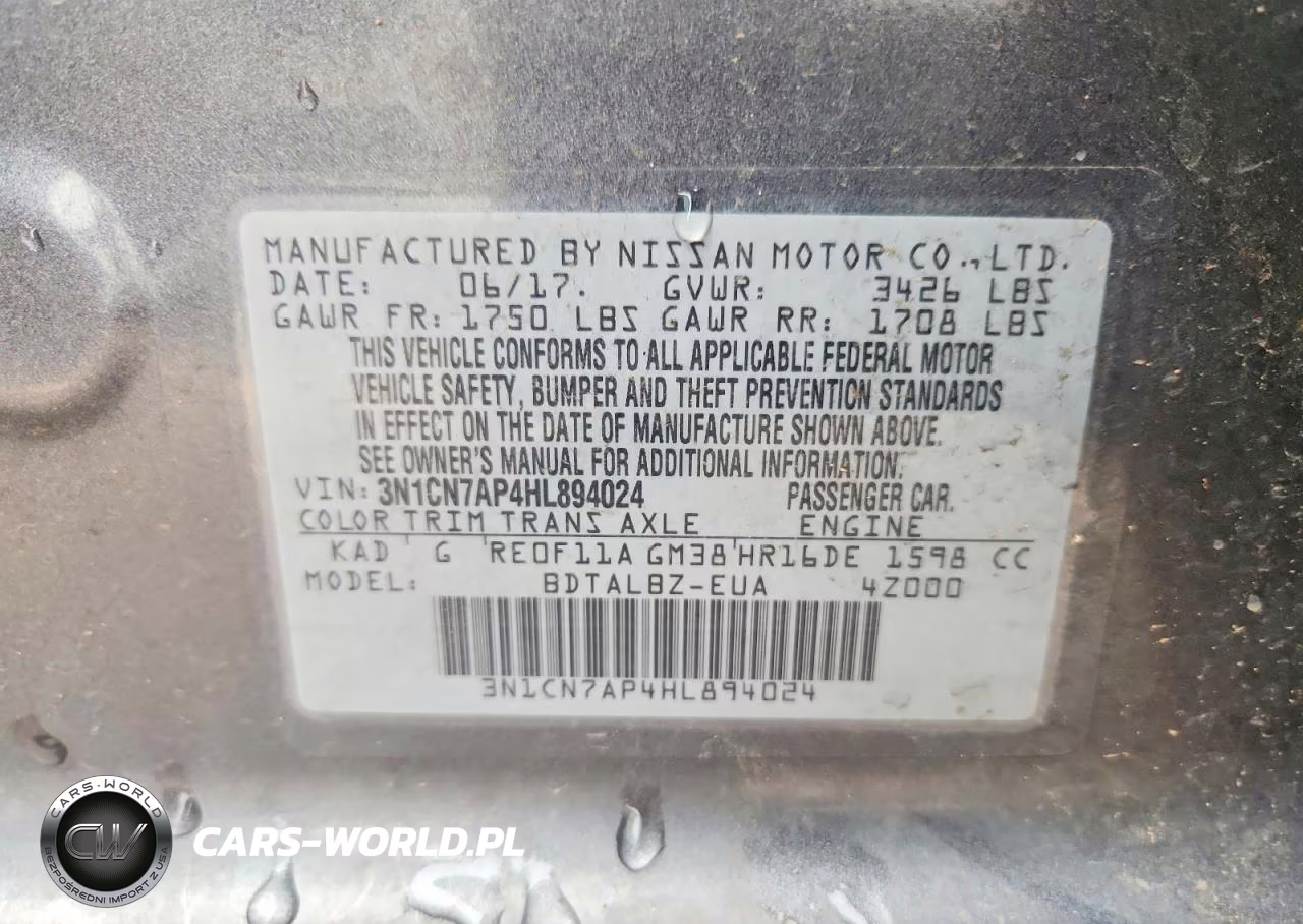 2017 Nissan Versa 1.6 S VIN:3N1CN7AP4HL894024 - 12
