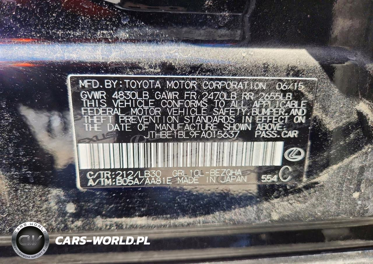 2015 Lexus Gs 350 VIN:JTHBE1BL9FA015637 - 12
