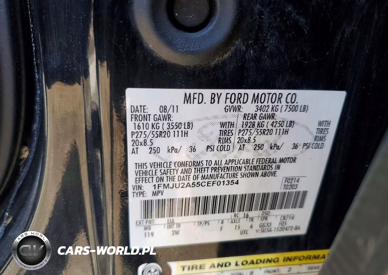 2012 Ford Expedition Limited VIN:1FMJU2A55CEF01354 - 13