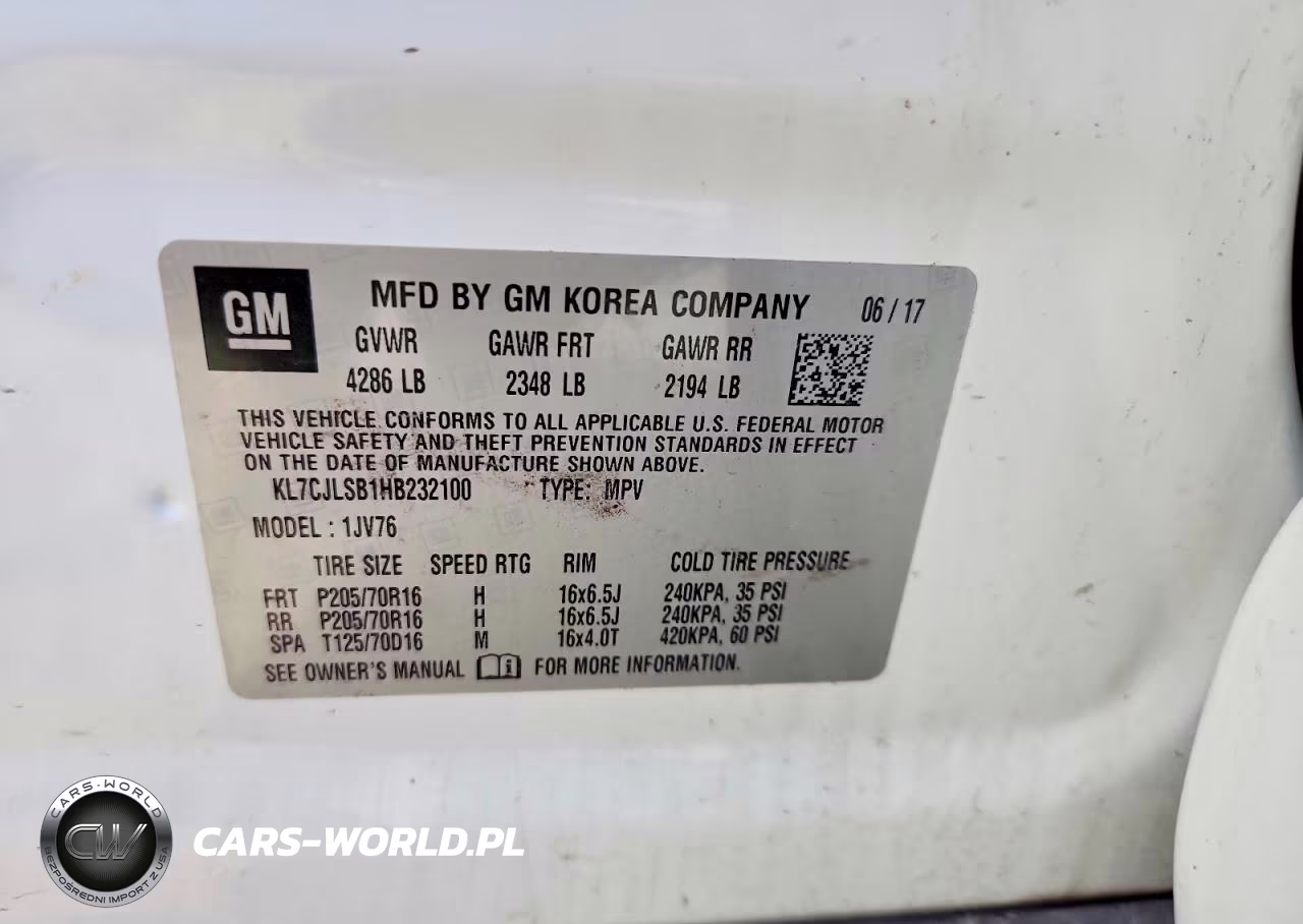2017 Chevrolet Trax 1Lt VIN:KL7CJLSB1HB232100 - 12