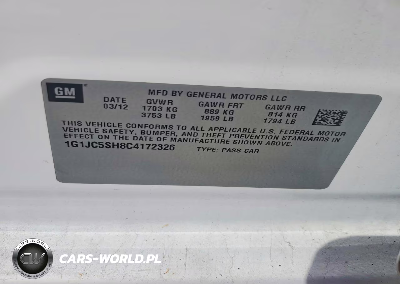 2012 Chevrolet Sonic Lt VIN:1G1JC5SH8C4172326 - 12
