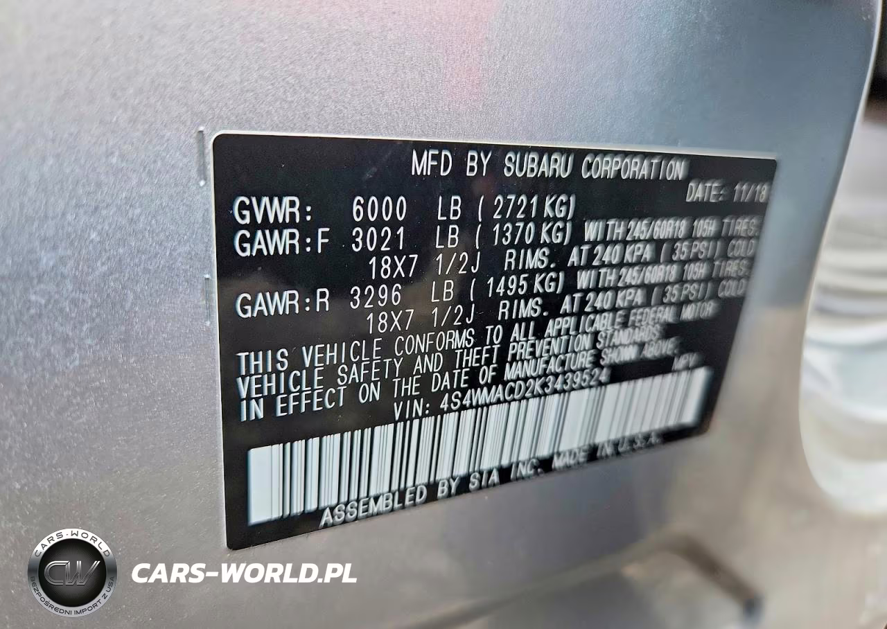 2019 Subaru Ascent Premium VIN:4S4WMACD2K3439524 - 13