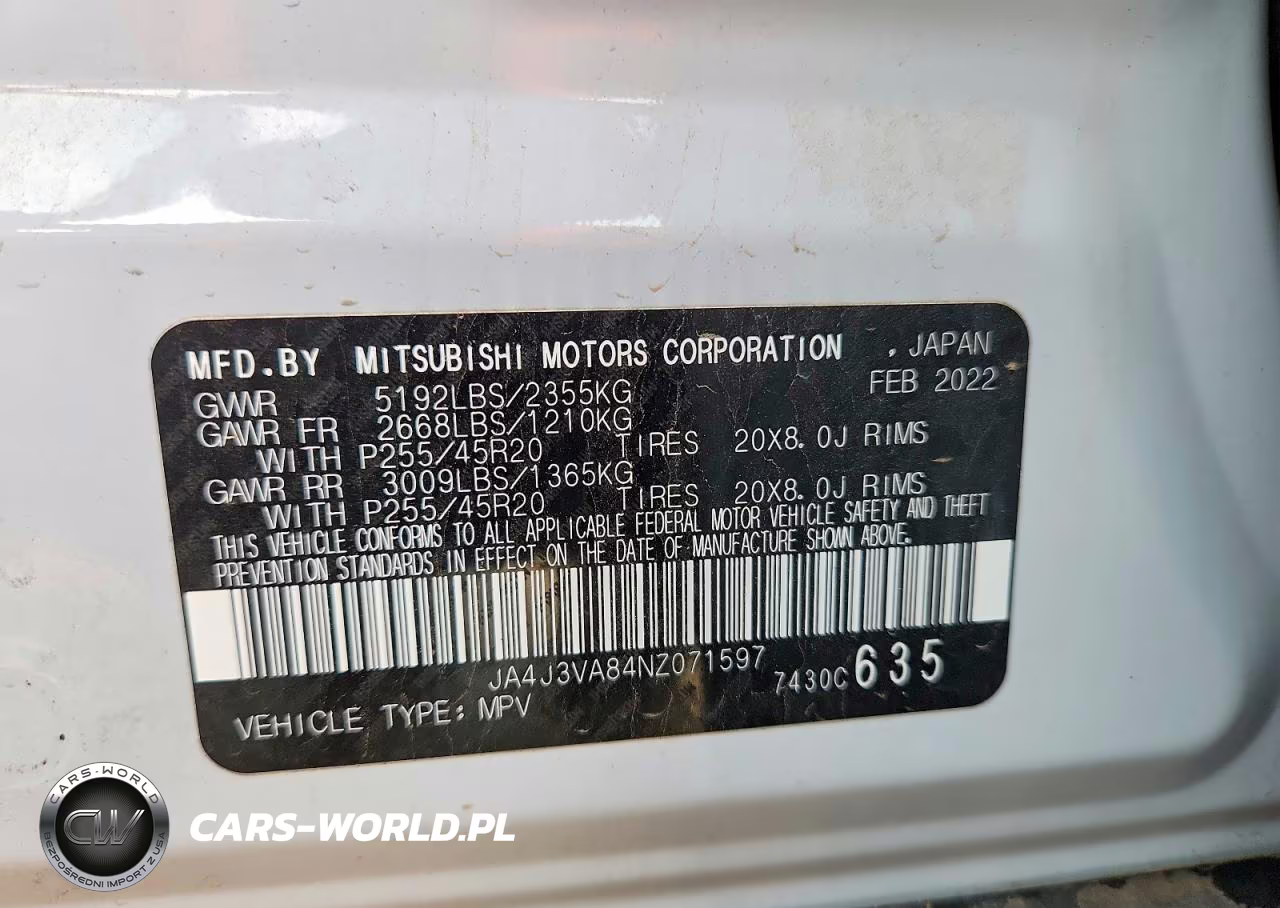 2022 Mitsubishi Outlander Sel VIN:JA4J3VA84NZ071597 - 13