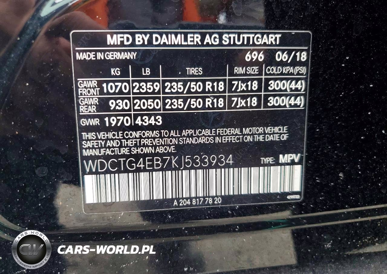 2019 Mercedes-Benz Gla 250 VIN:WDCTG4EB7KJ533934 - 14