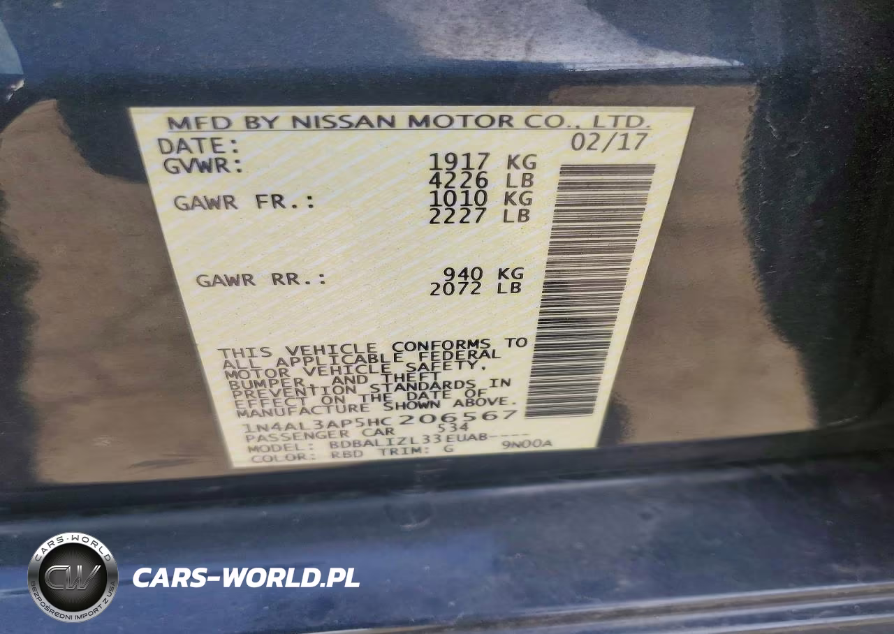 2017 Nissan Altima 2.5 Sv VIN:1N4AL3AP5HC206567 - 12