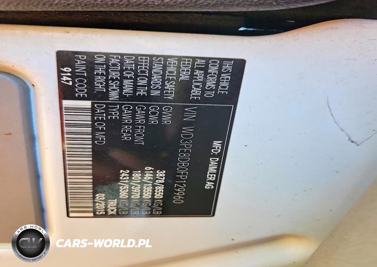 2015 Mercedes-Benz Sprinter 2500 VIN:WD3PE8DB0FP129960 - 12