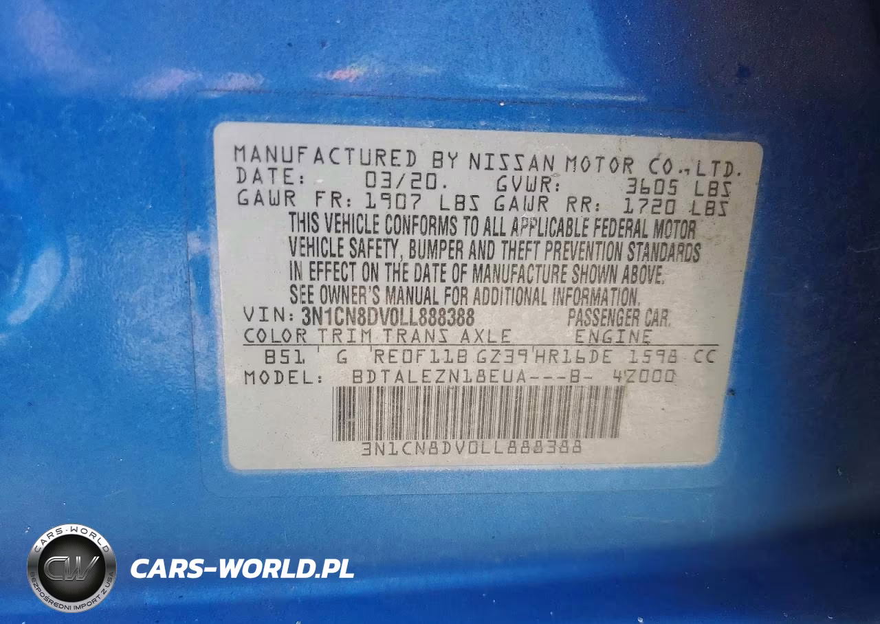 2020 Nissan Versa S VIN:3N1CN8DV0LL888388 - 12