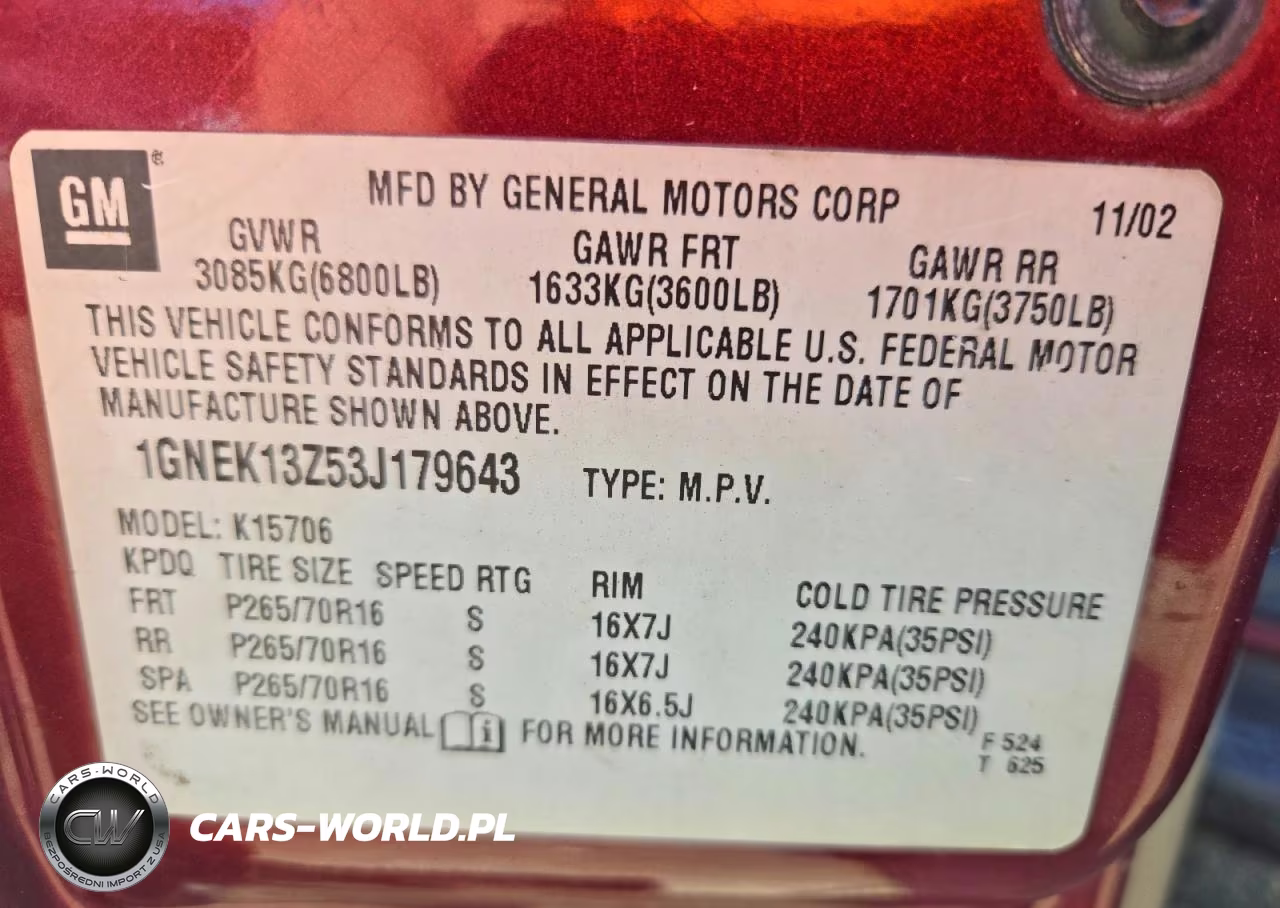 2003 Chevrolet Tahoe K1500 VIN:1GNEK13Z53J179643 - 13