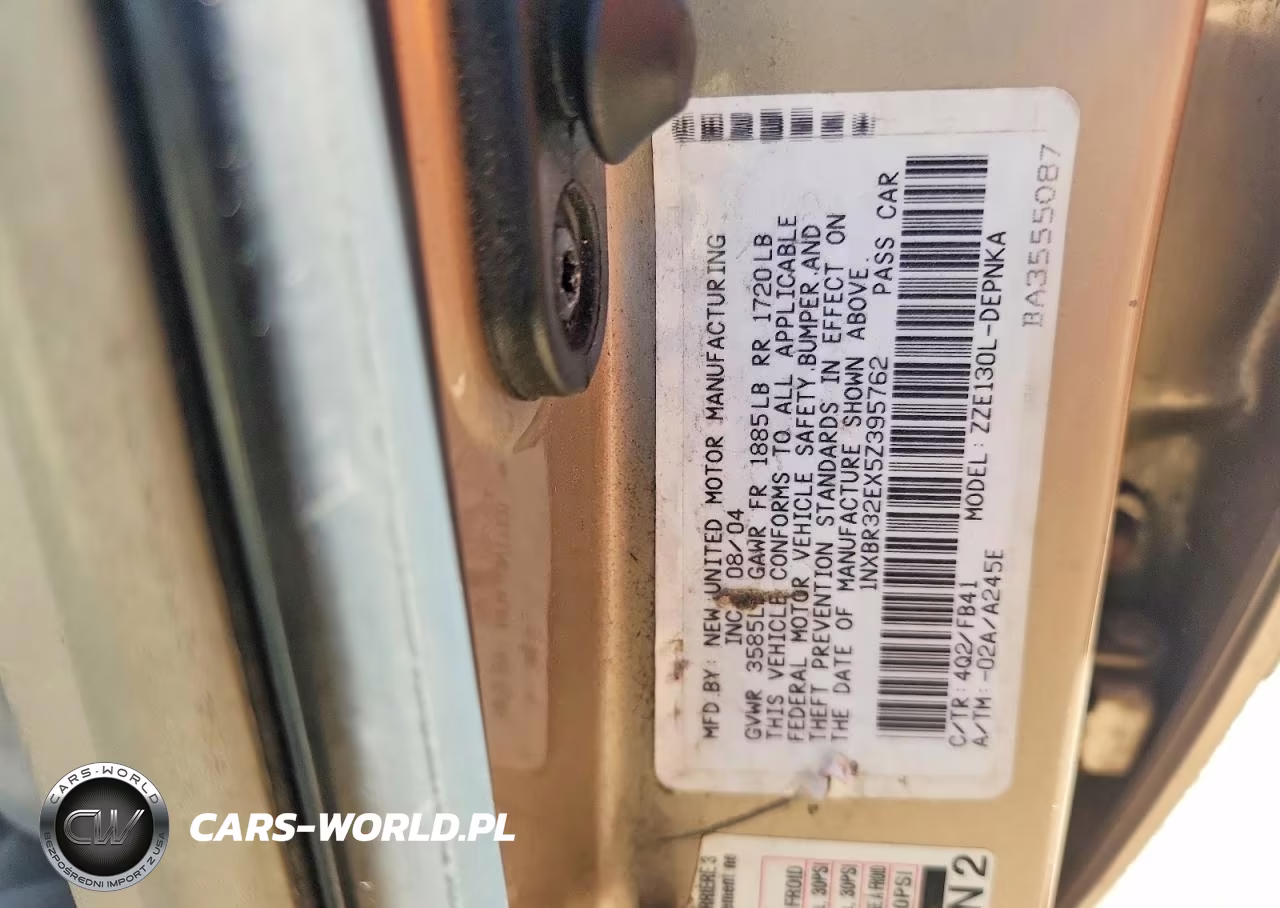 2005 Toyota Corolla Le VIN:1NXBR32EX5Z395762 - 12