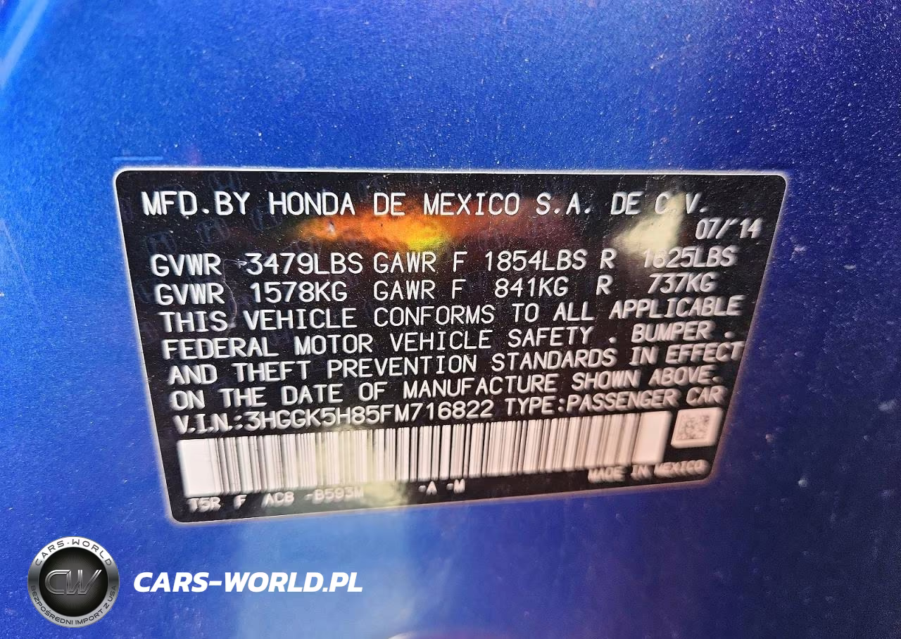2015 Honda Fit Ex VIN:3HGGK5H85FM716822 - 14