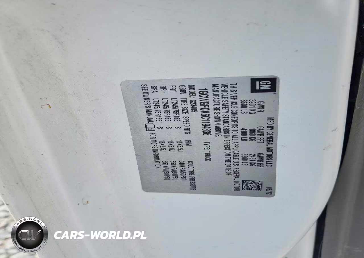 2012 Chevrolet Express G2500 VIN:1GCWGFCA6C1194836 - 13