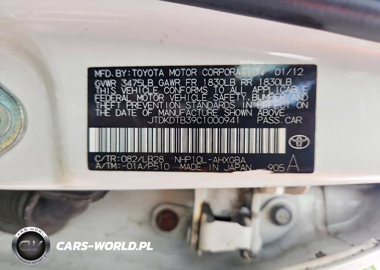 2012 Toyota Prius C Four VIN:JTDKDTB39C1000941 - 12