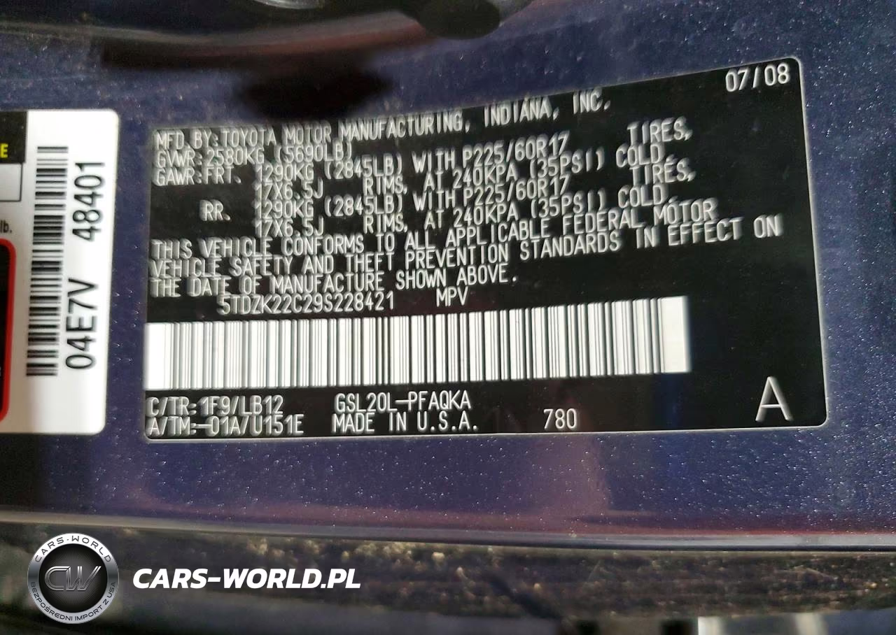 2009 Toyota Sienna Xle VIN:5TDZK22C29S228421 - 13