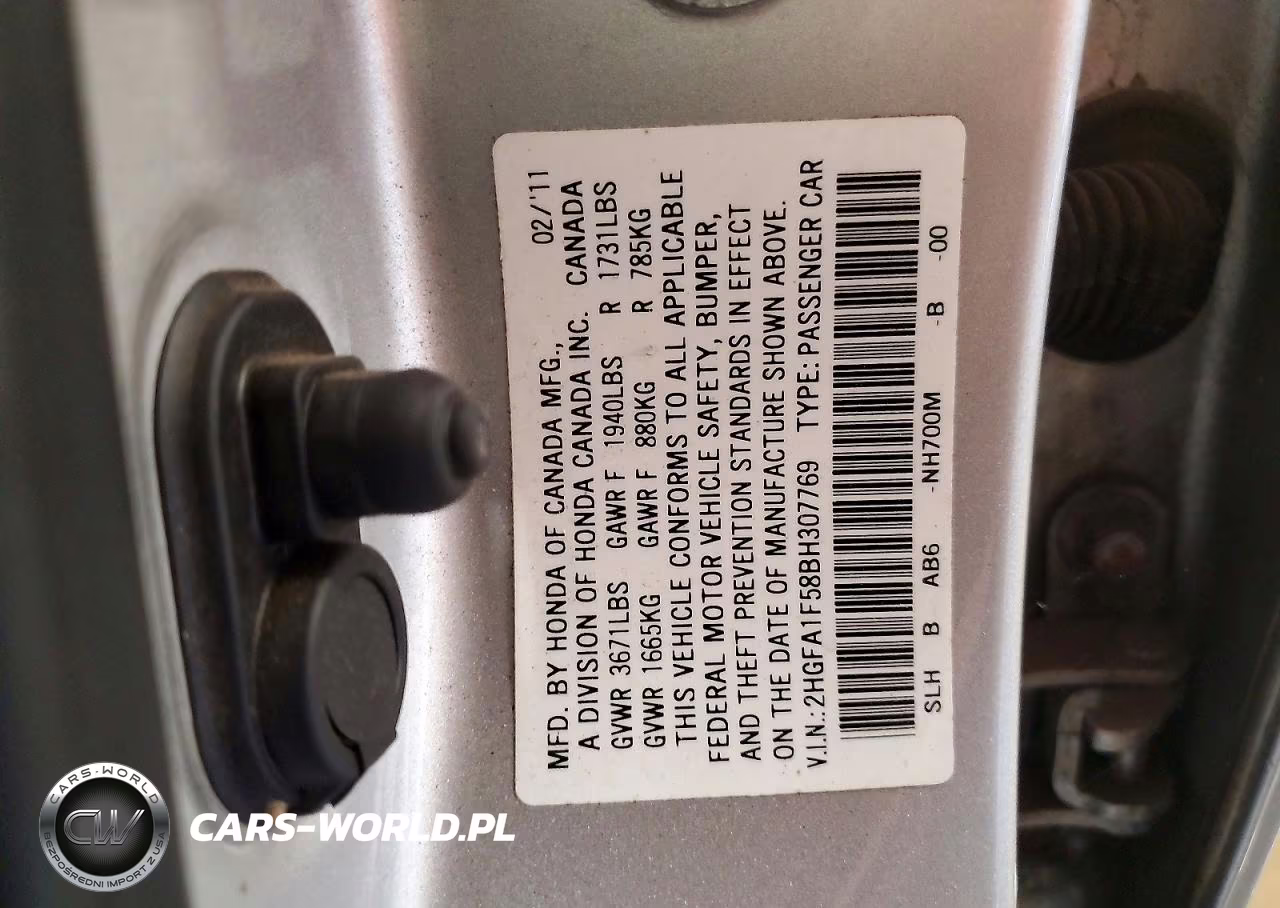 2011 Honda Civic Lx VIN:2HGFA1F58BH307769 - 13