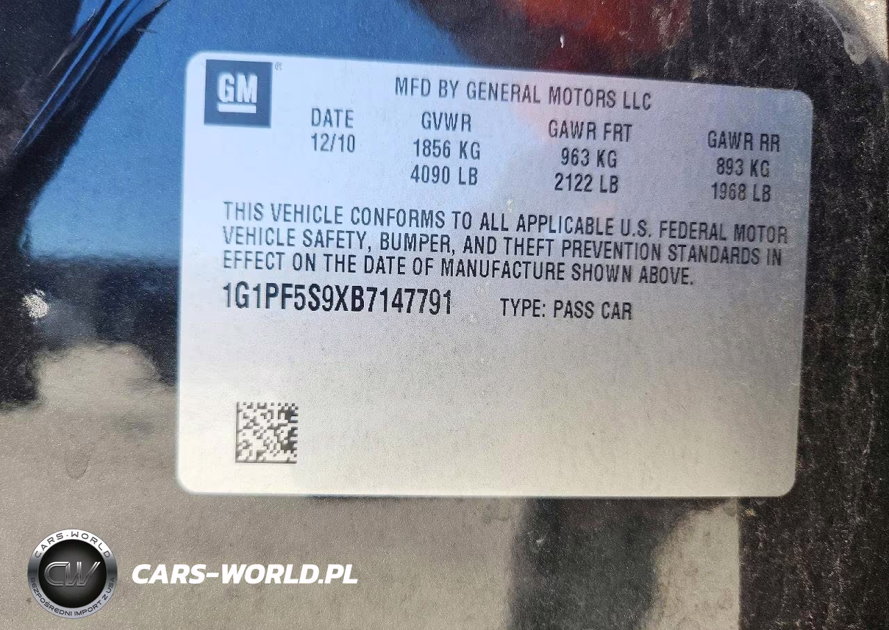 2011 Chevrolet Cruze Lt VIN:1G1PF5S9XB7147791 - 12