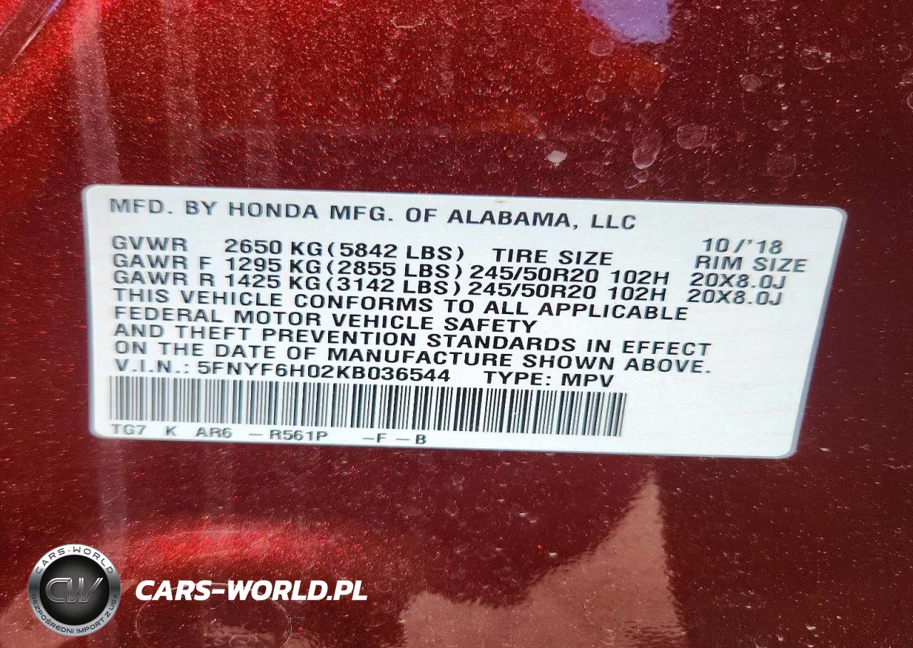 2019 Honda Pilot Elite VIN:5FNYF6H02KB036544 - 13