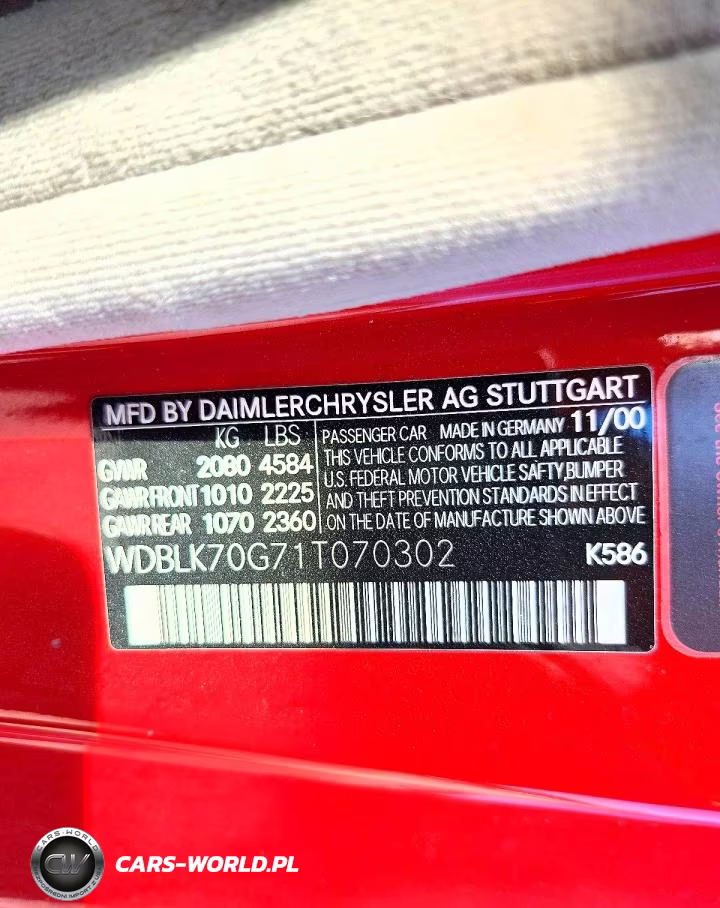 2001 Mercedes-Benz Clk 430 VIN:WDBLK70G71T070302 - 12