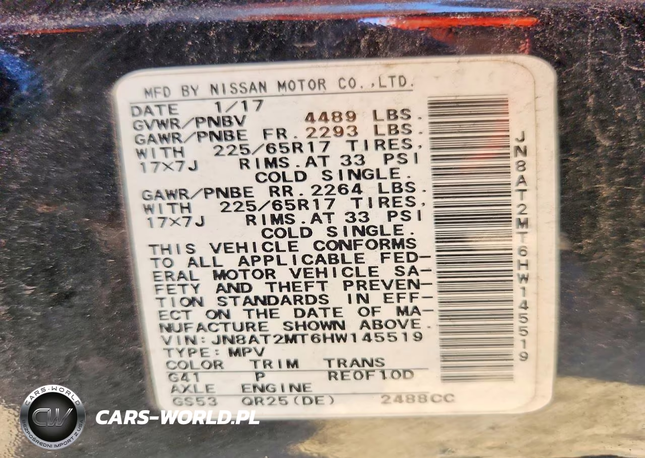2017 Nissan Rogue Sv VIN:JN8AT2MT6HW145519 - 13