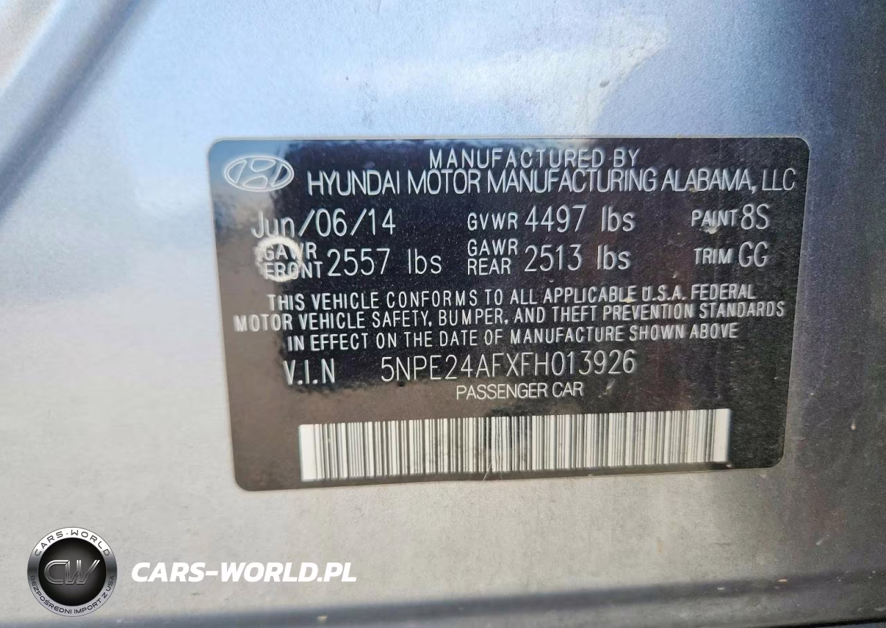 2015 Hyundai Sonata Se VIN:5NPE24AFXFH013926 - 12