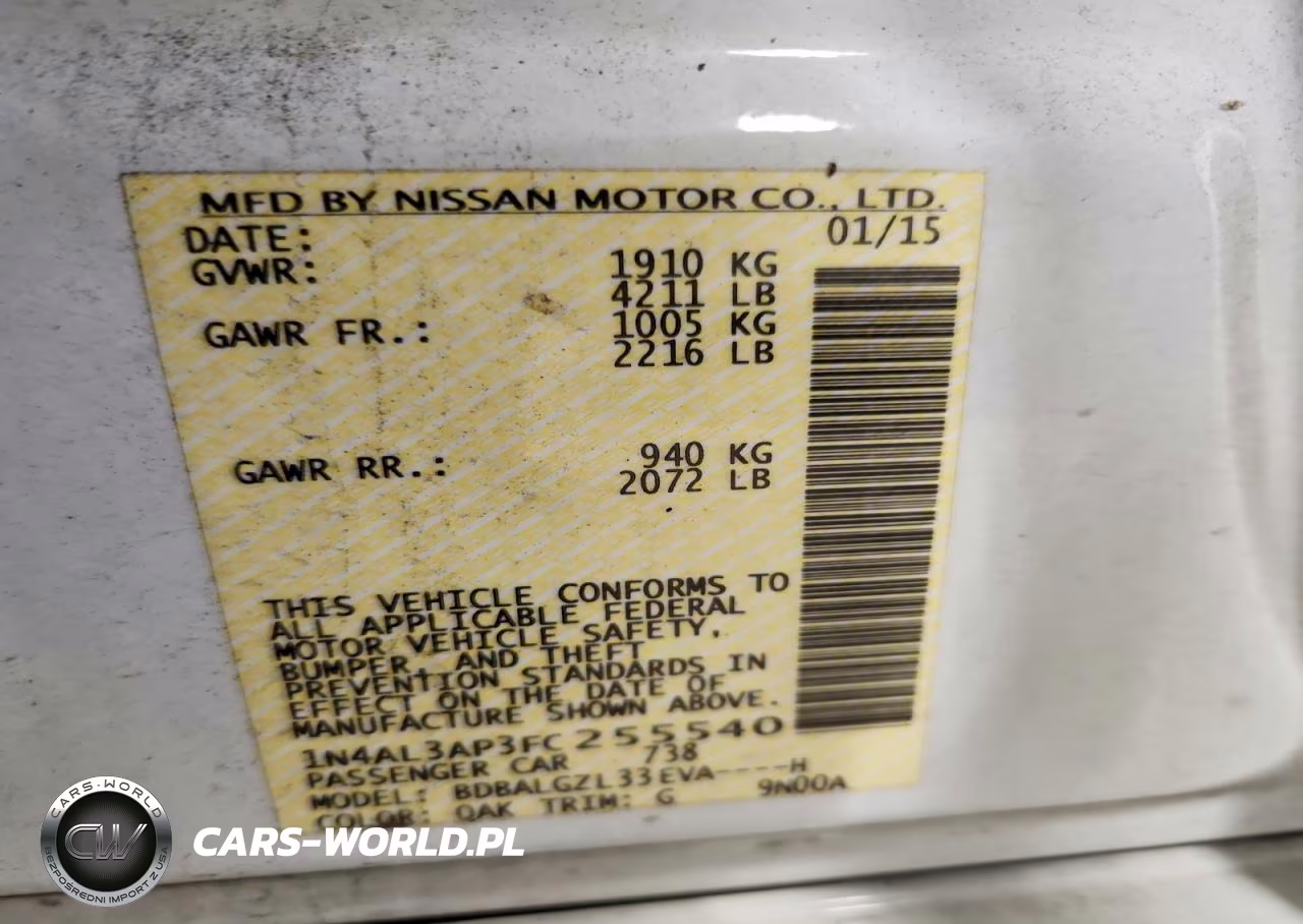 2015 Nissan Altima 2.5 S VIN:1N4AL3AP3FC255540 - 13