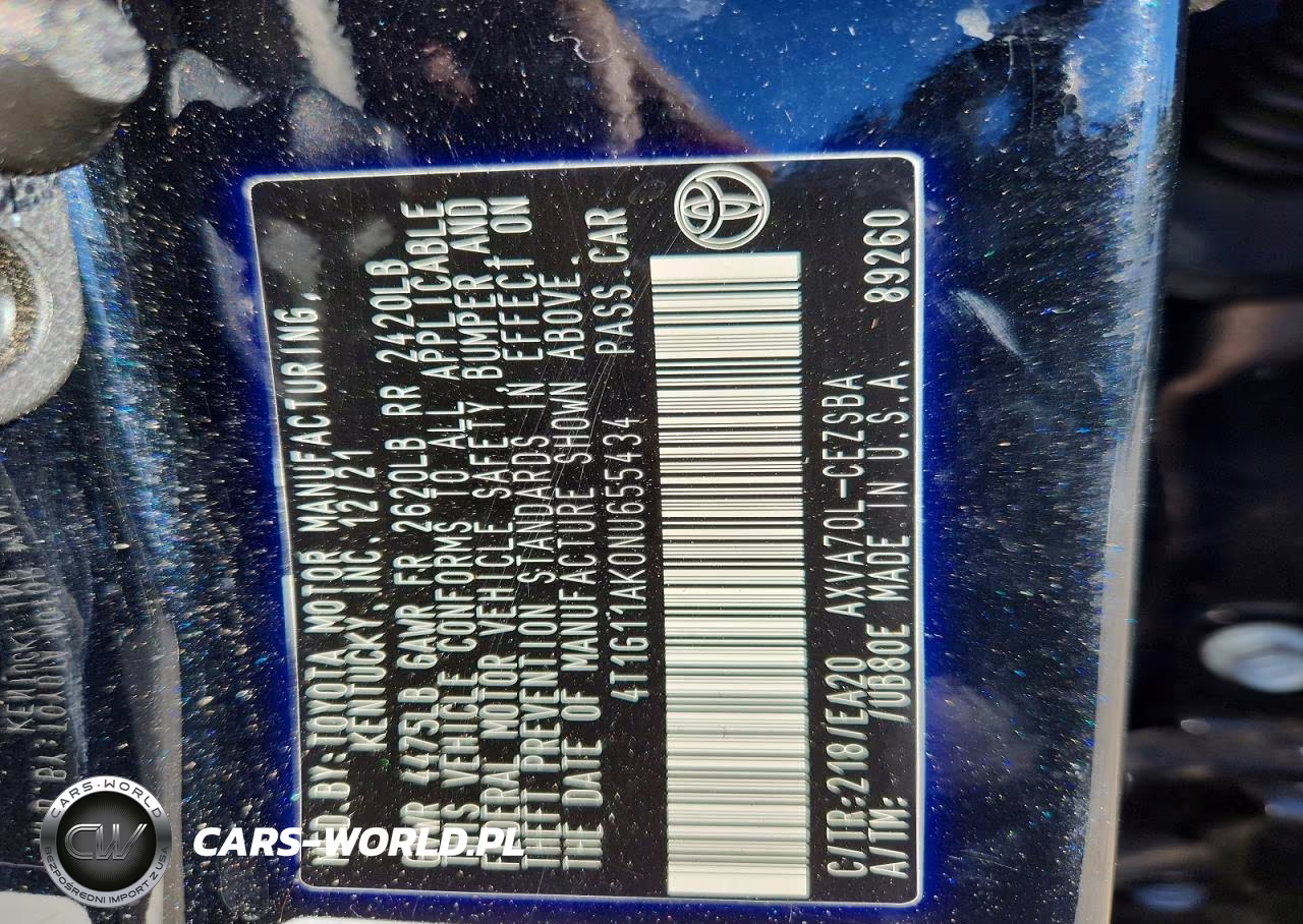 2022 Toyota Camry Se VIN:4T1G11AK0NU655434 - 12