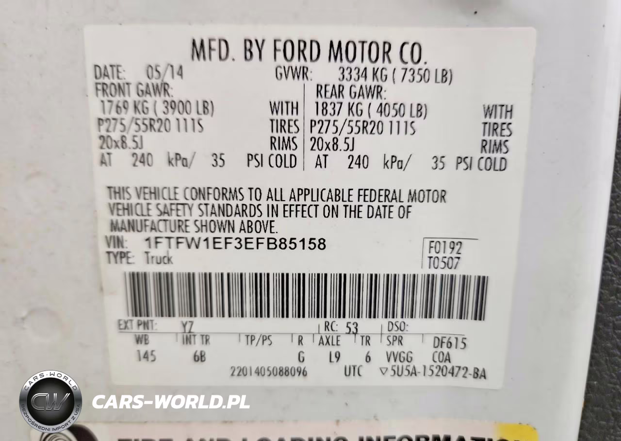 2014 Ford F150 Supercrew VIN:1FTFW1EF3EFB85158 - 13