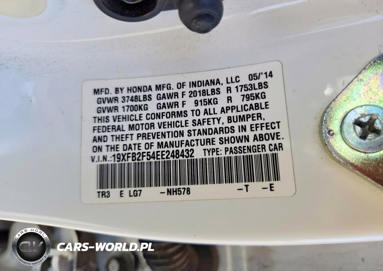 2014 Honda Civic Lx VIN:19XFB2F54EE248432 - 13