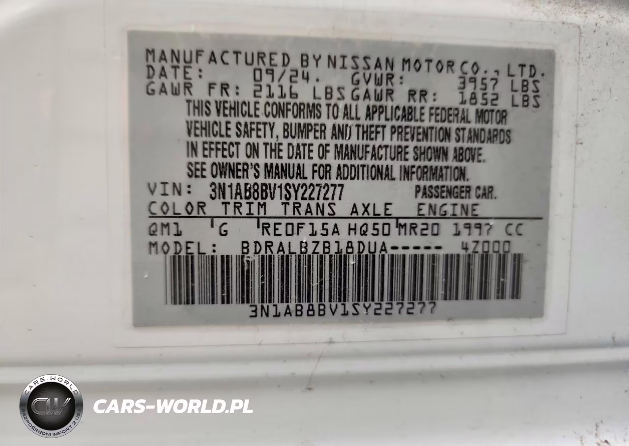 2025 Nissan Sentra S VIN:3N1AB8BV1SY227277 - 12