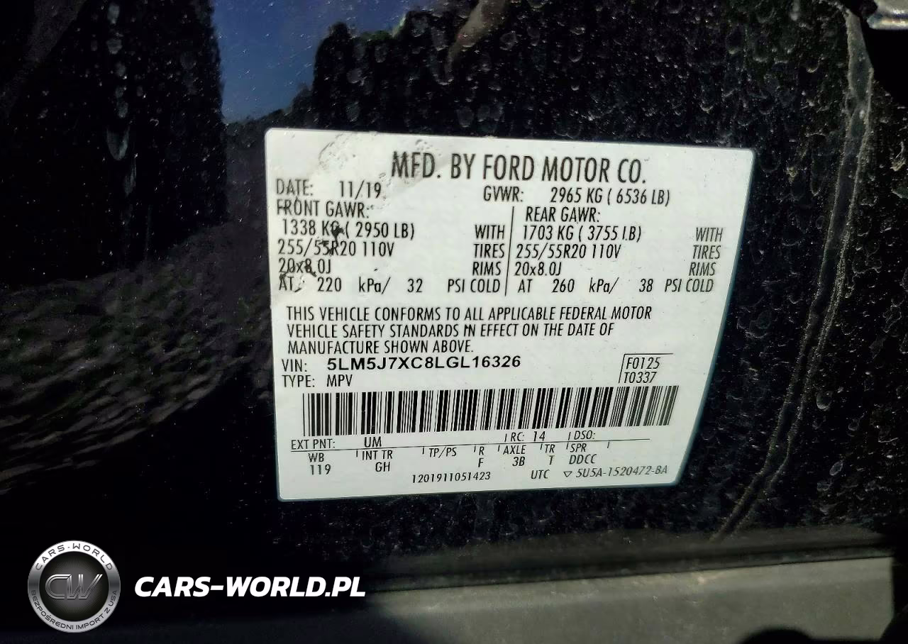 2020 Lincoln Aviator Reserve VIN:5LM5J7XC8LGL16326 - 13