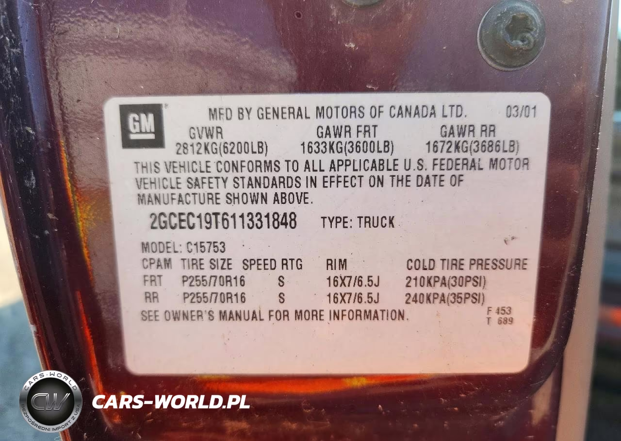 2001 Chevrolet Silverado C1500 VIN:2GCEC19T611331848 - 12