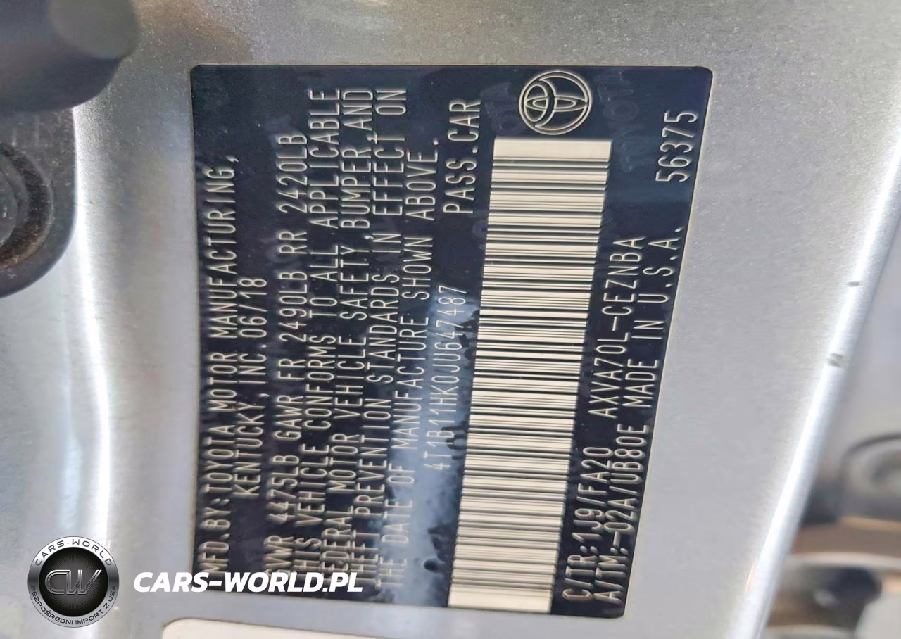 2018 Toyota Camry Le VIN:4T1B11HK0JU647487 - 12
