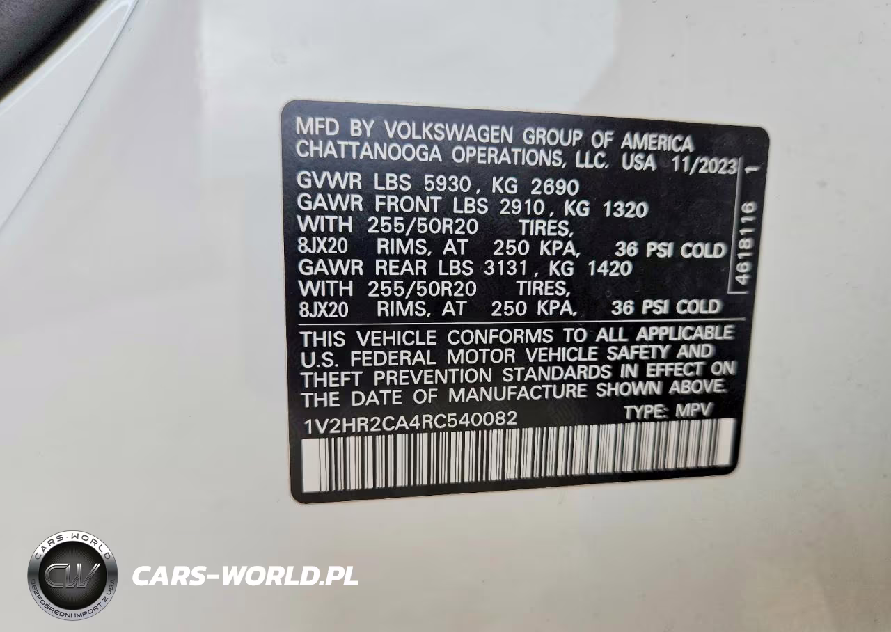 2024 Volkswagen Atlas Se VIN:1V2HR2CA4RC540082 - 13