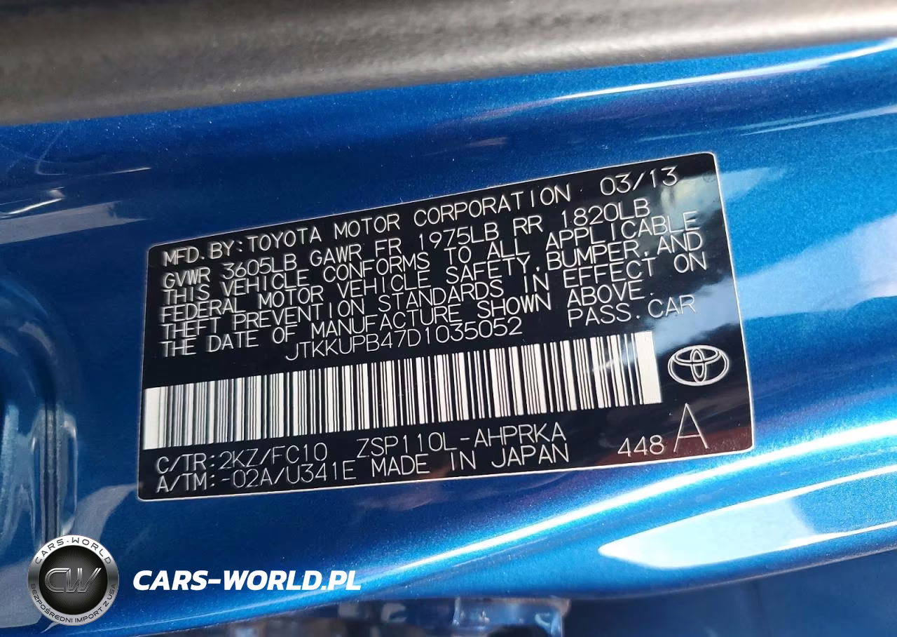 2013 Scion Xd Base VIN:JTKKUPB47D1035052 - 13