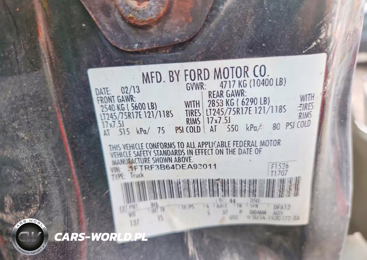 2013 Ford F350 Super Duty VIN:1FTRF3B64DEA93011 - 12